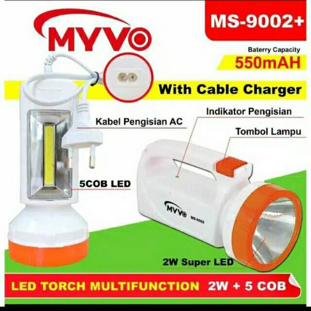 Senter Led Multifungsi + Lampu Emergency