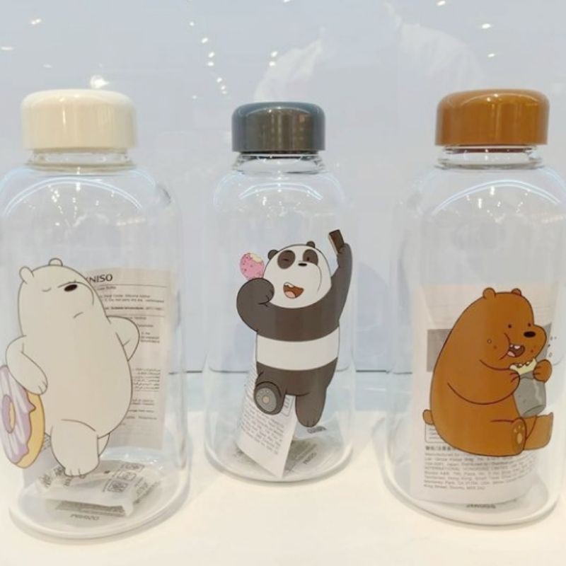 Cuci Gudang Miniso We Bare Bears Pot Bellied Glass Bottle / Botol Minum Kaca Wbb 35xeRKHaLLLKB0