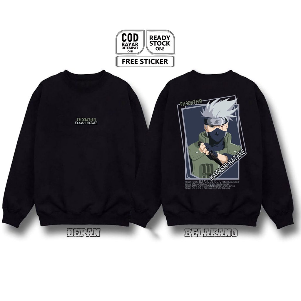 SWEATER KAKASHI HATAKE SHINOBI KONOHA HATAKE CLAN NARUTO ANIME MANGA OBITO HOKAGE MINATO SASUKE SIGN