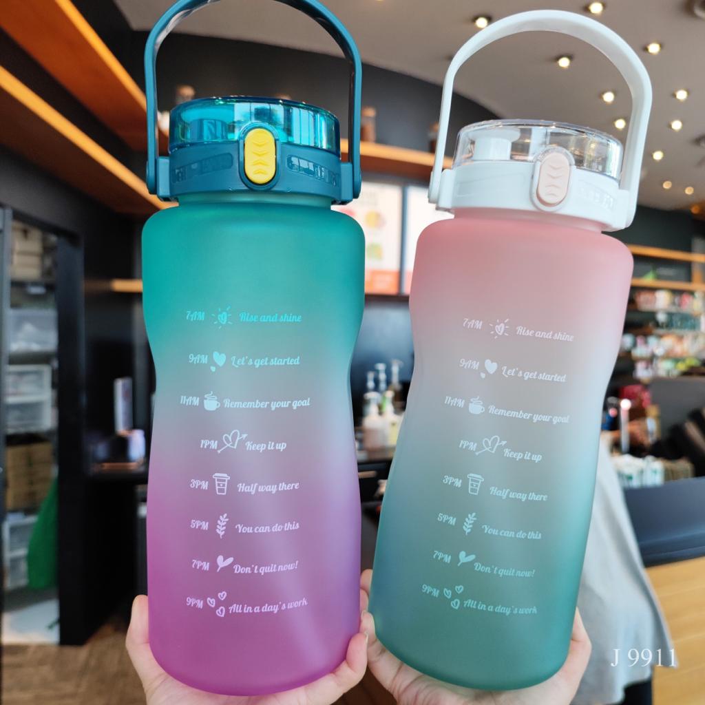 BOTOL MINUM GRADASI  RAINBOW REMINDER BOTTLE J 9911