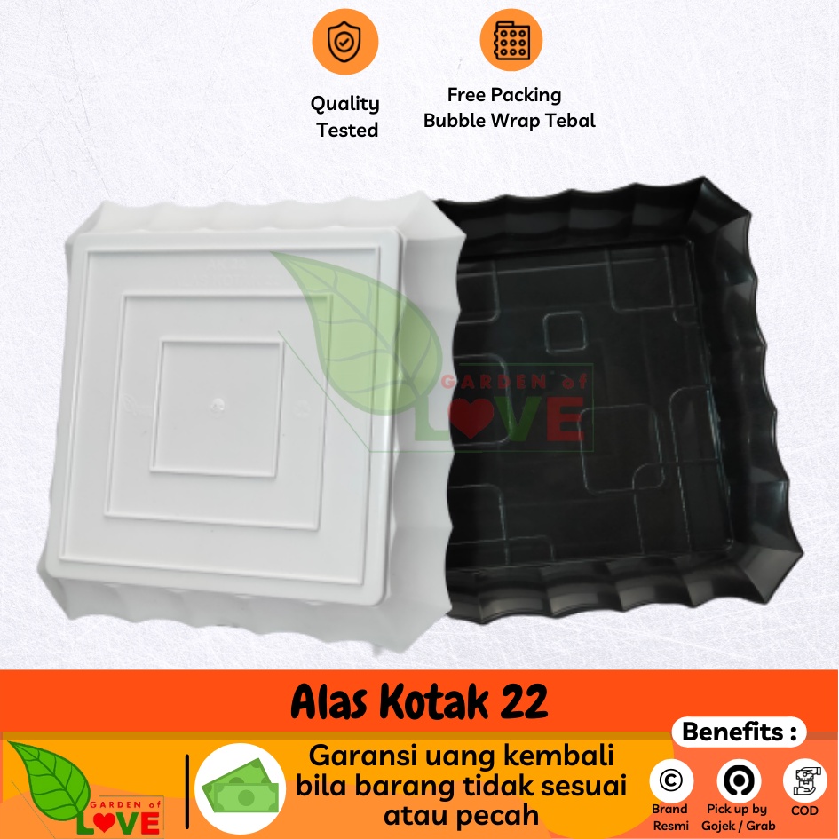 Tatakan Alas Kotak 22 Putih Hitam Tatakan Pot Kotak ALAS KOTAK 22 tatakan alas pot bunga kotak segi 