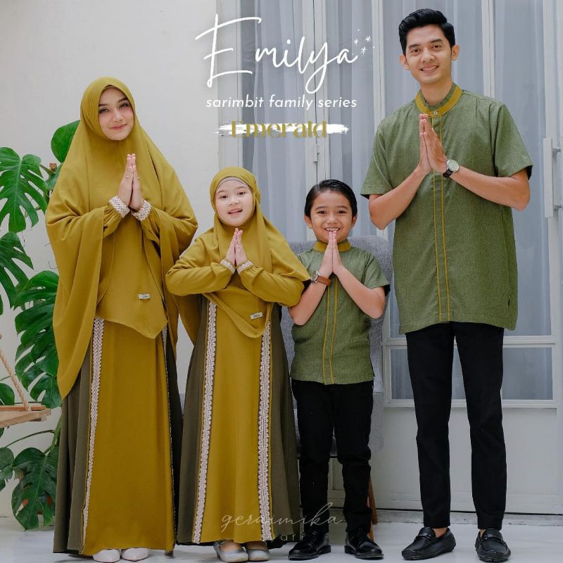 Gamis Sarimbit Lebaran Emilya Set Original Gerai Mika/Gamis Set Couple Sarimbit Keluarga