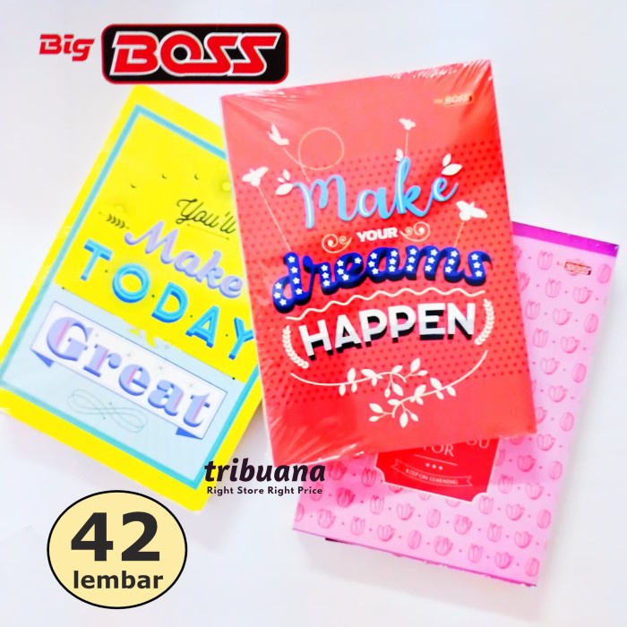 

Terlaku Buku Tulis Big Boss 42 lembar 1pak/6Buku (Grosir)