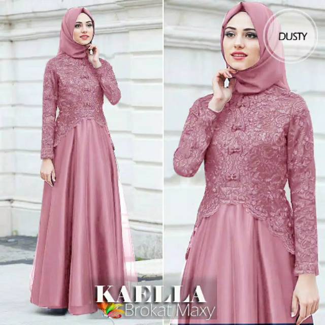 GAMIS BRUKAT SUPER MAXY KAELA DRESS BRUKAT PARTY MEWAH SIMPEL DRESS BRUKAT VELVET HQ DRESS MURAH PES
