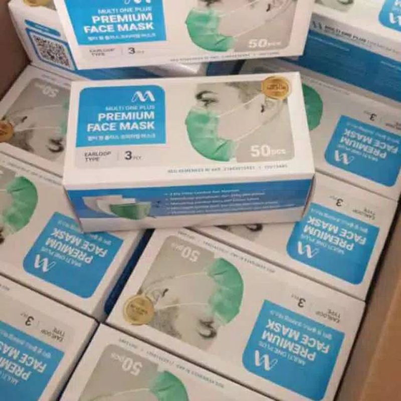 Masker Medis 1 Box Isi 50Pcs Earloop Disposable Mask Masker Mulut Wajah Medis Disposable Daily Mask