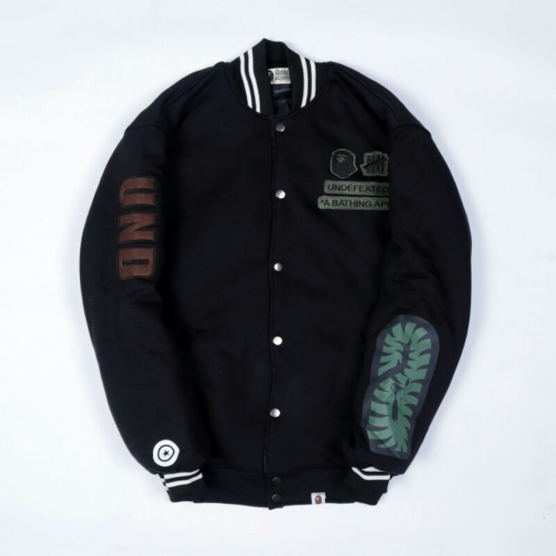 varsity jacket a bathing ape x undefeated
