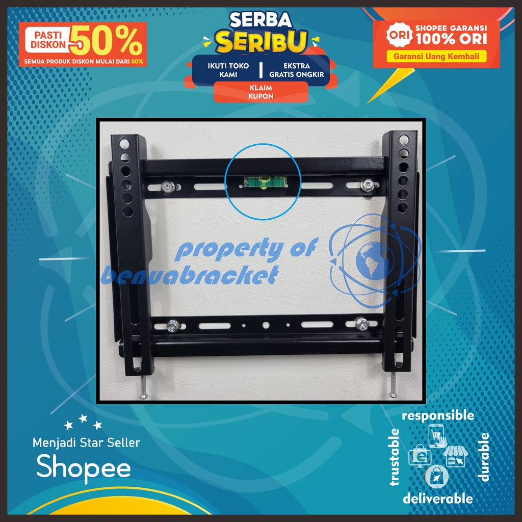 Waterpass Bracket TV Alat Ukur Untuk Keseimbangan Agar Tidak Terlihat Miring BB1