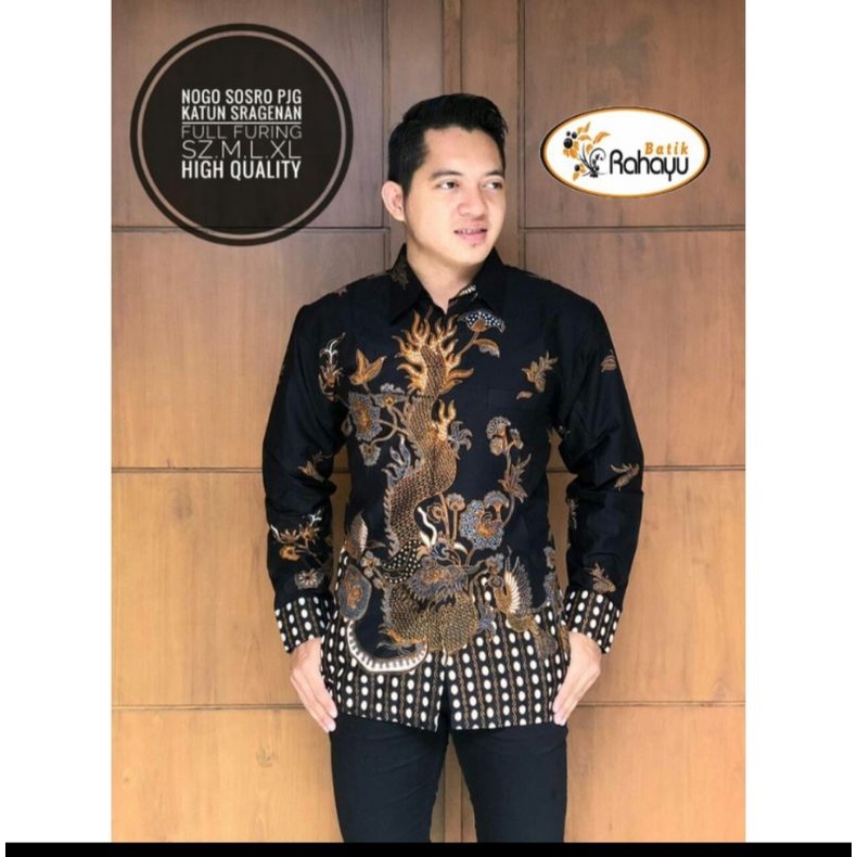 NOGO SOSRO Kemeja batik premium lapis furing katun sragenan lengan panjang dan pendek