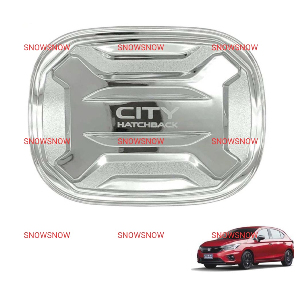 Tank Cover City Hatchback 2021 2022 up Tutup Bensin Hitam Chrome