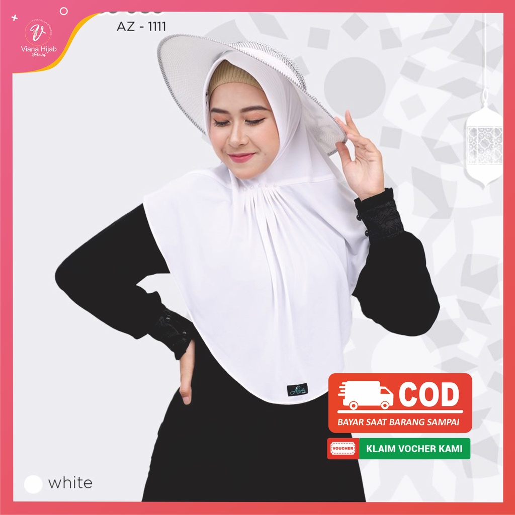 Jilbab Instan Dewasa Bergo Tiara By Azamka Hijab Bahan Jersey Ity Premium Motif Kerut Mutiara