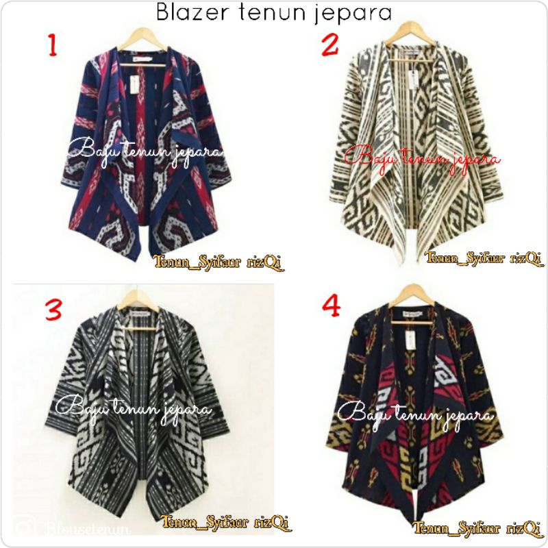 Outer blazer cewek baju tenun jepara baju etnik modern BTB54