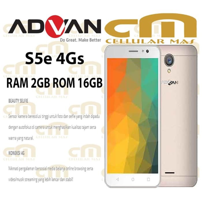 Advan S5e 4gs 4g Lte 2 16 Ram 2gb Rom 16g Garansi Resmi Advan Shopee Indonesia