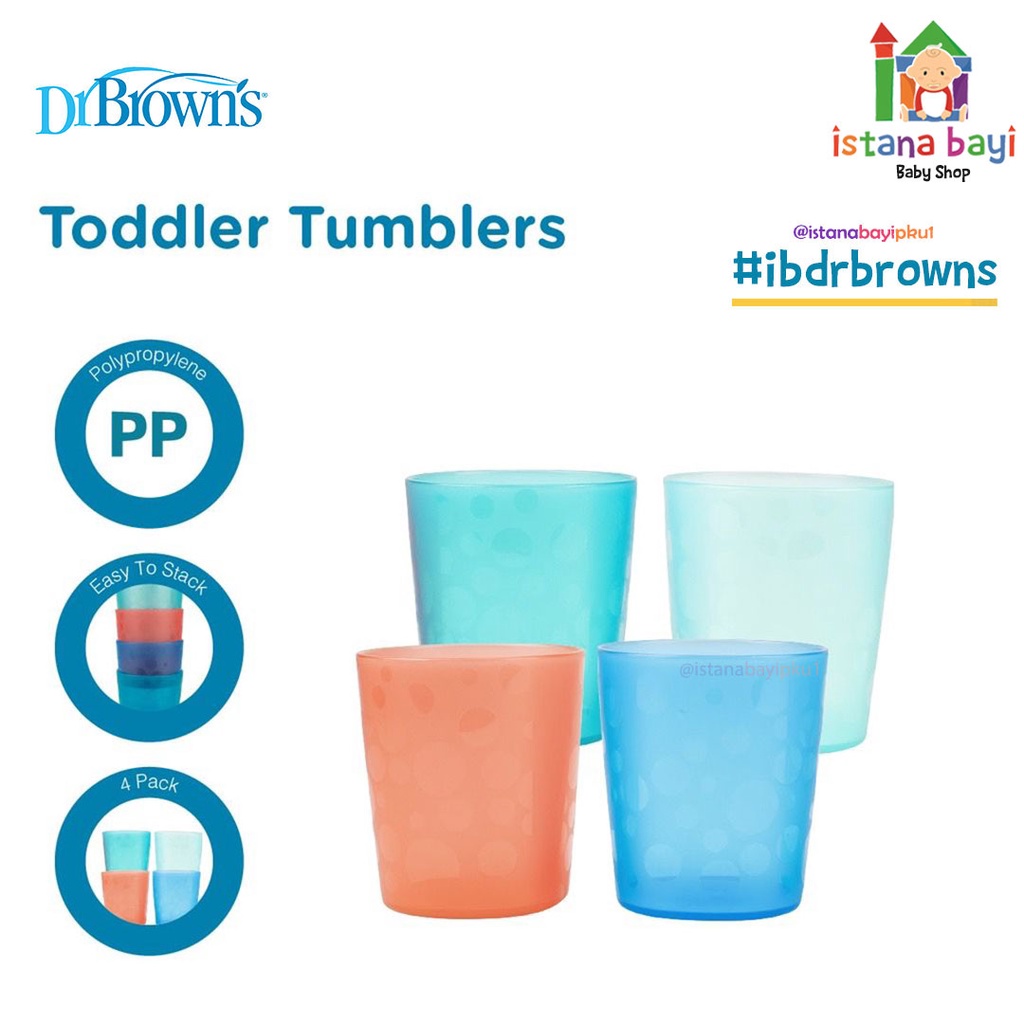 Dr.Brown's Toddler Tumblers/Gelas minum bayi isi 4 Pcs TF018