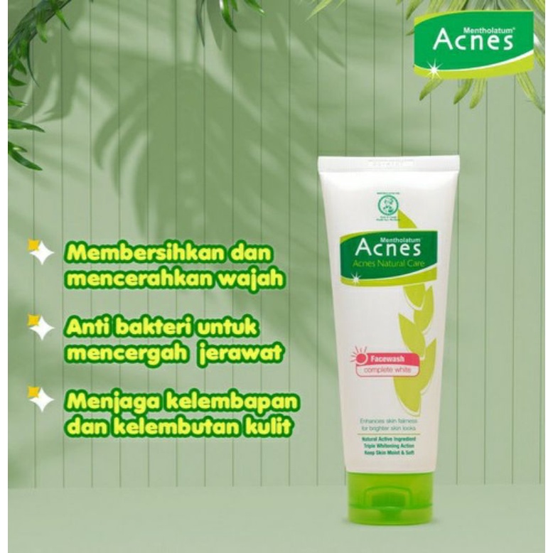 acnes creamy wash, acnes natural care facewash complete white 100 gram