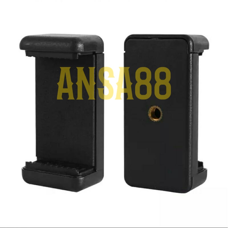 dual port phone U holder 2 lubang holder hp tripod universal HOL10