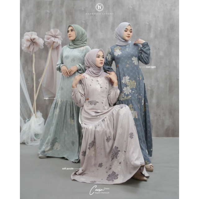 DRESS CEERA BY NADHEERA LUXURY || GAMIS DRESS ABAYA SET SYARI  KAFTAN TERMURAH TERBARU TERLARIS COD 