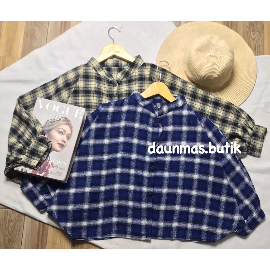 1KG MUAT 4PCS | KEMEJA CROP FLANEL MODEL BATWING