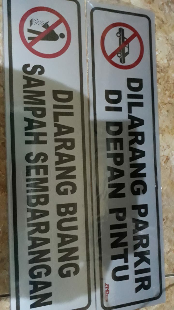 Signage Dilarang Buang Sampah Sign Petunjuk Simbol Logo Peringatan Label