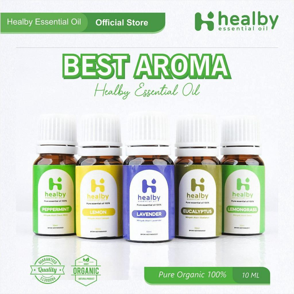 Healby Essential Oil 100% Pure Organik @10ml Therapeutic Grade - Essential oil aroma therapy - Essen