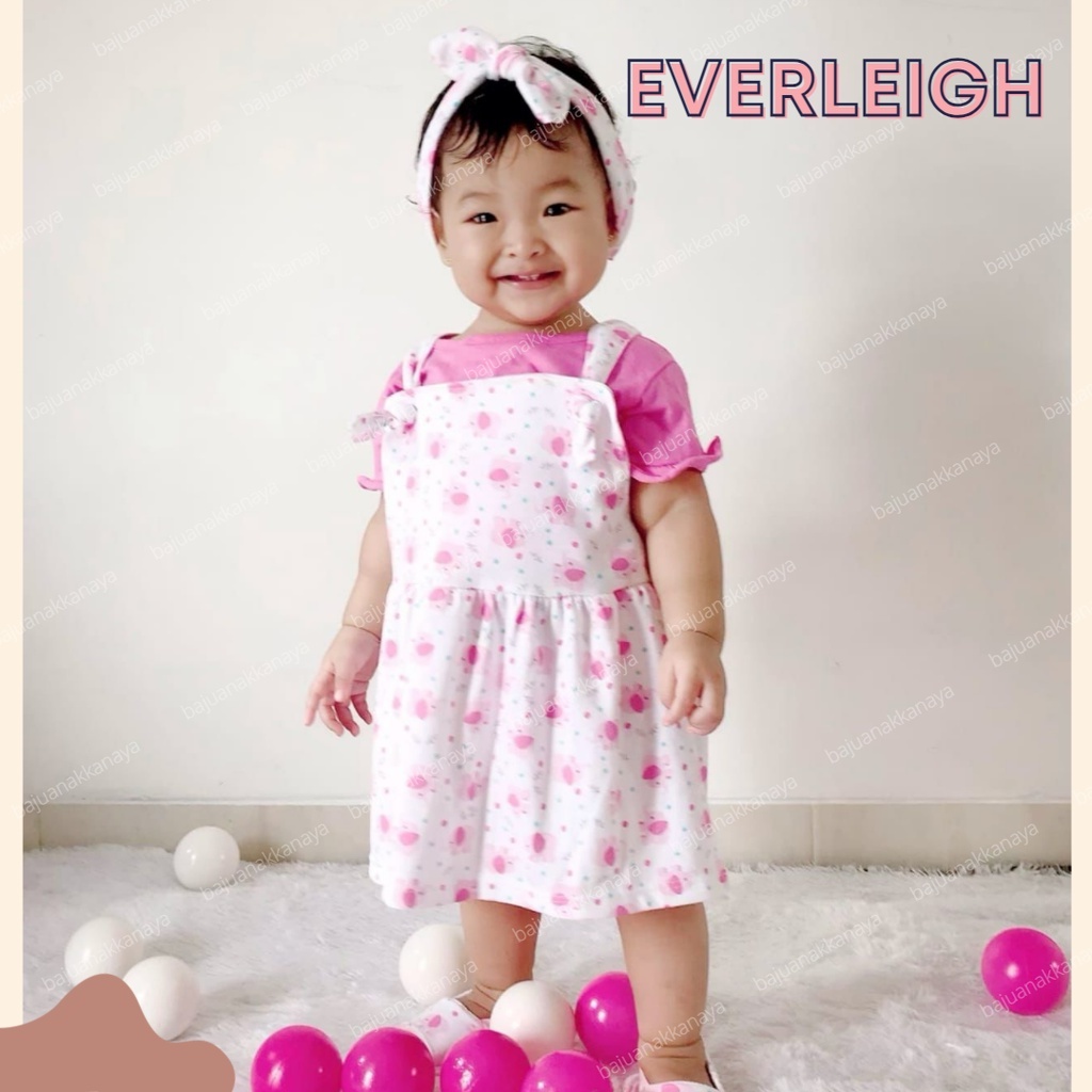 Plazababyku MX OVERALL EVERLEIGH SANDALS setelan bayi motif bunga yang lucu free headband + sandal