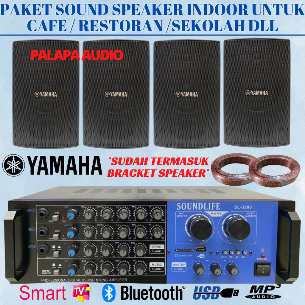 Jual PAKET SOUND SYSTEM INDOOR CAFE / RESTO YAMAHA 4 SPEAKER (LUXURY 2