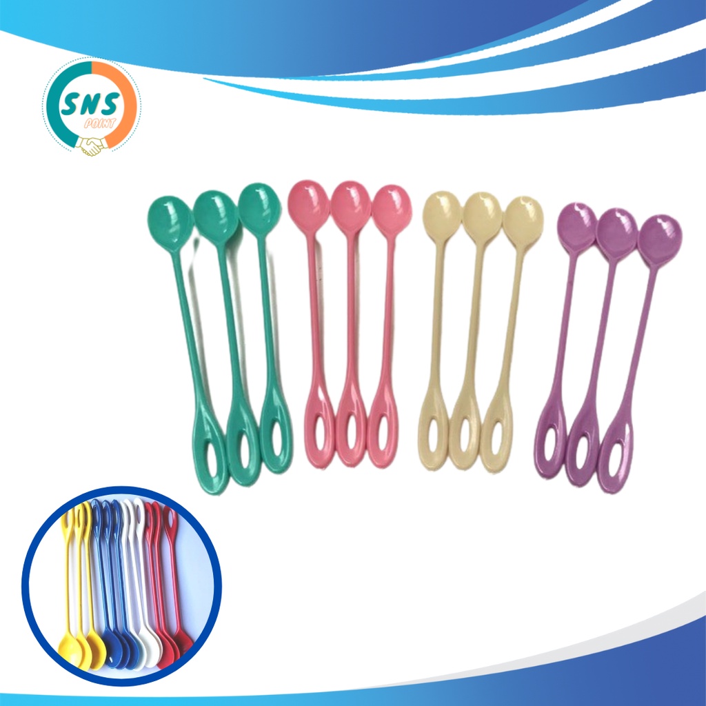 SNS Sendok Plastik Souvenir Sendok Jus Alat Pengaduk Es Kopi Teh Juice