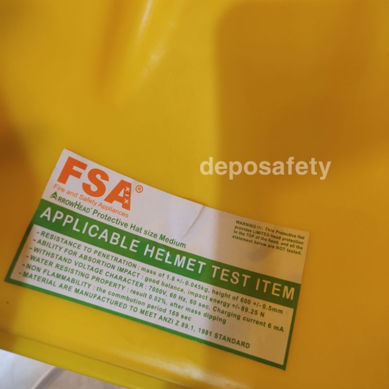 Helm Safety Proyek FSA Anti Pecah Warna Putih Kuning Biru Merah Orange