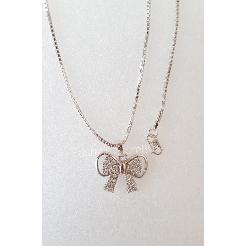 kalung Pita Xuping white Gold perhiasan lapis emas xuping impor pita fashion full permata