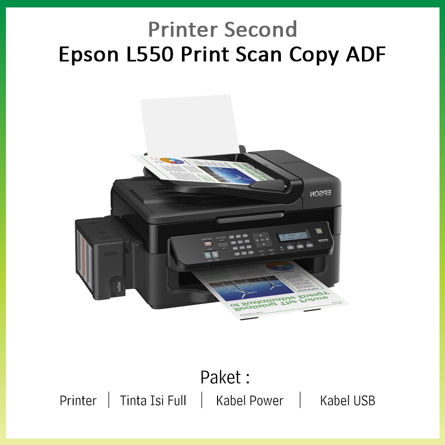PRINTER SECOND EPSON L550 PRINT SCAN COPY ADF