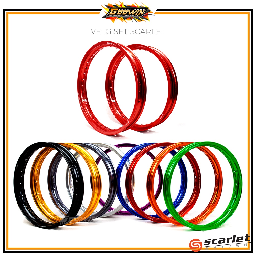 Velg Set Depan Belakang SUMO SCARLET MX Ring 14 X 140 160 185 215 Ring 17 X 140 160 185 215 Ring 18 X 160 185 215 Hole 36