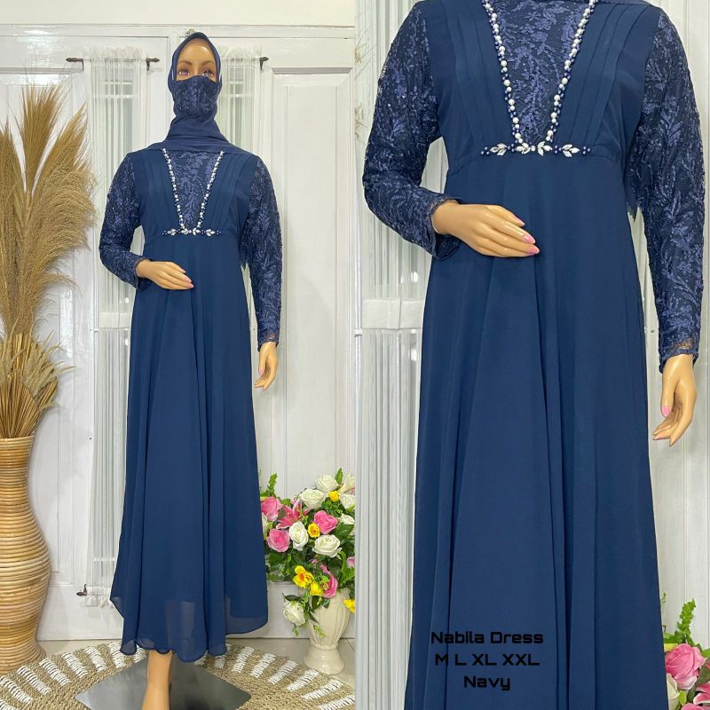 GAMIS NABILLA (free masker) // GAMIS PESTA TERABARU // GAMIS KONDONGAN TERBARU // GAMIS MODREN MASA KINI // GAMIS WISUDA TERLARIS