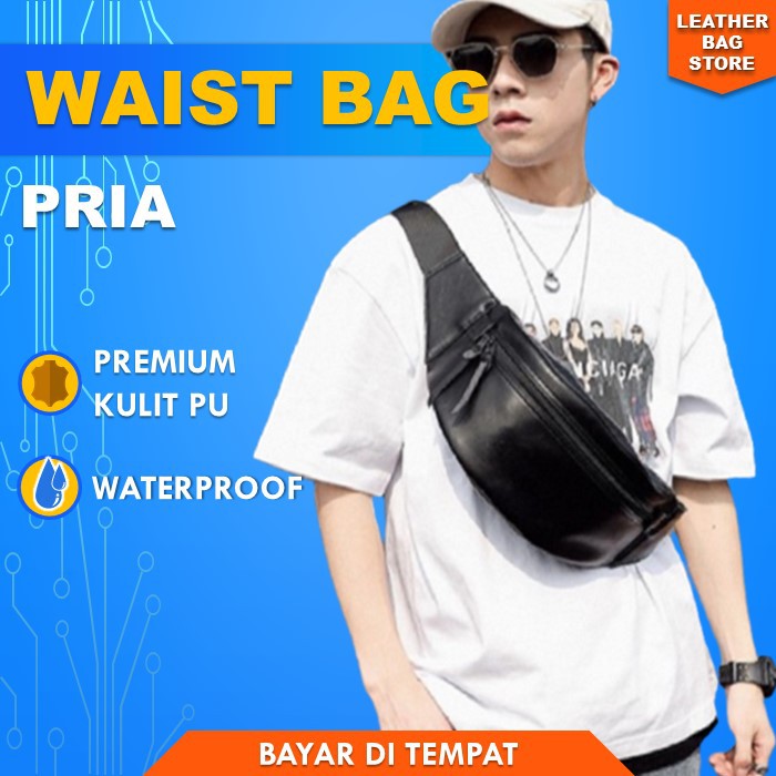 Tas Slempang Waistbag Pria Tas Bahu Selempang Cowok Sling Bag Kulit Pria Distro Murah Import JORDAN
