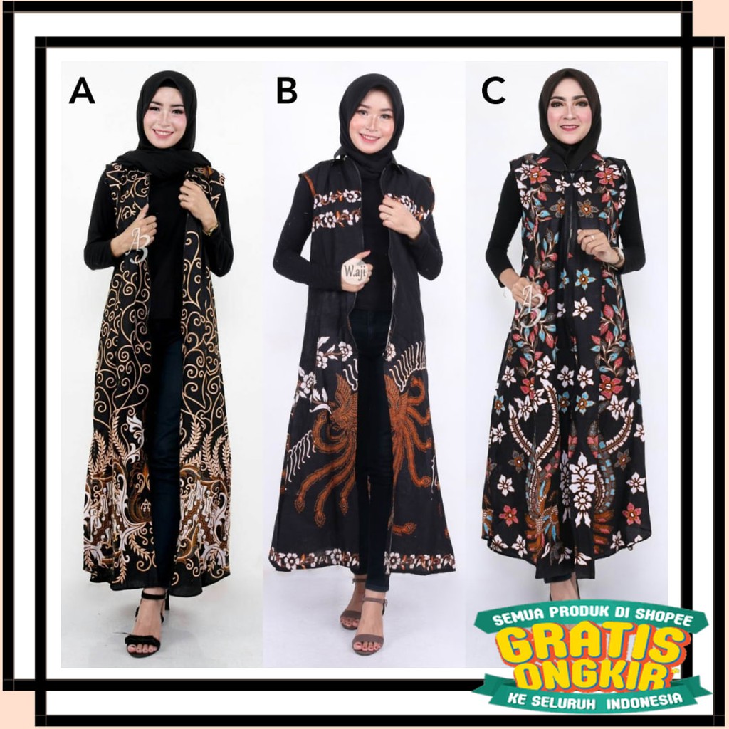 BATIK ANAK DEWASA ORANGTUA ALISAN / Outerwear batik moder ziper depan