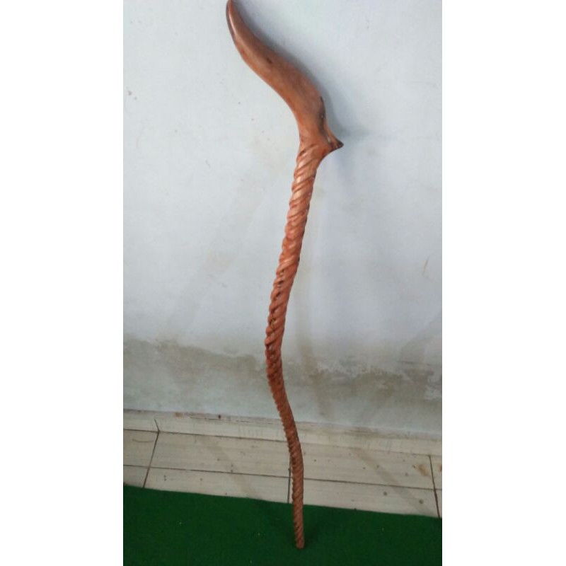 tongkat jalan kayu stigi laut model plintir