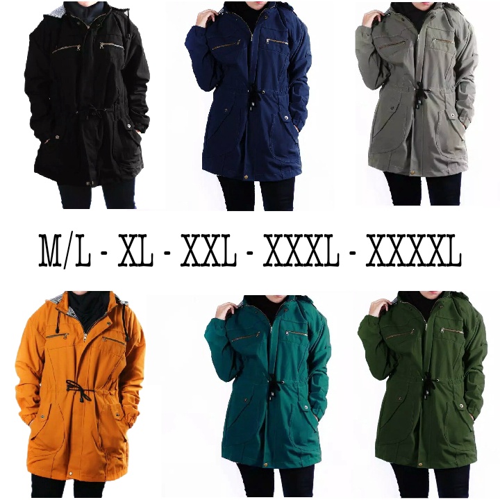 [[ marlinaolshop89 ]] Jaket Parka Cewek Bahan Kanvas m/l - Xl - Xxl - Xxxl - Xxxxl