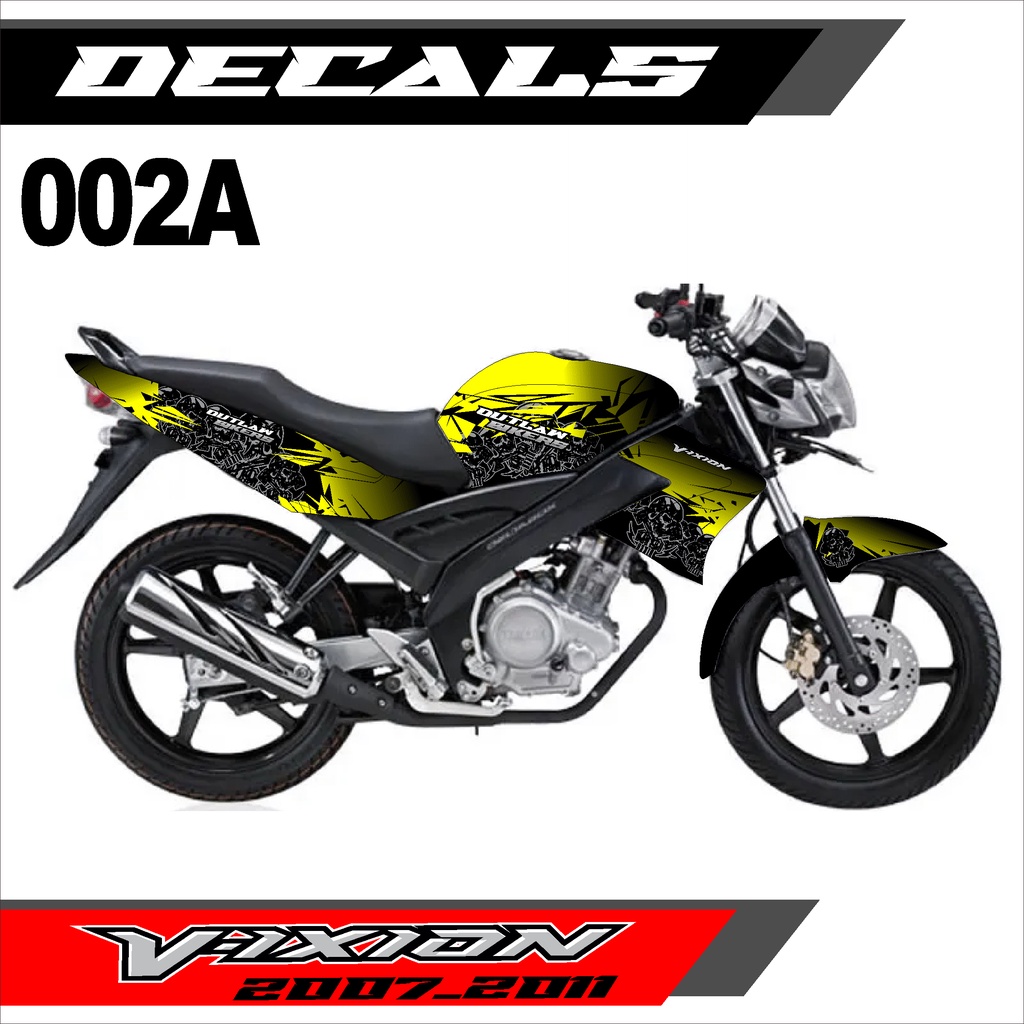 Decal Sticker - Dekal Strip Fullbody VIXION LAMA 2007-2011 Design SKULL OUTLAWS BIKERS -  002