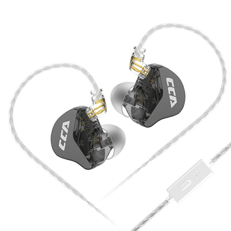 CCA CRA with Mic In Ear Monitor HiFi Headset Noise Cancelling Earphone Upgrade KZ EDX Pro Alt KZ DQ6 ZEX Pro CRN-Black