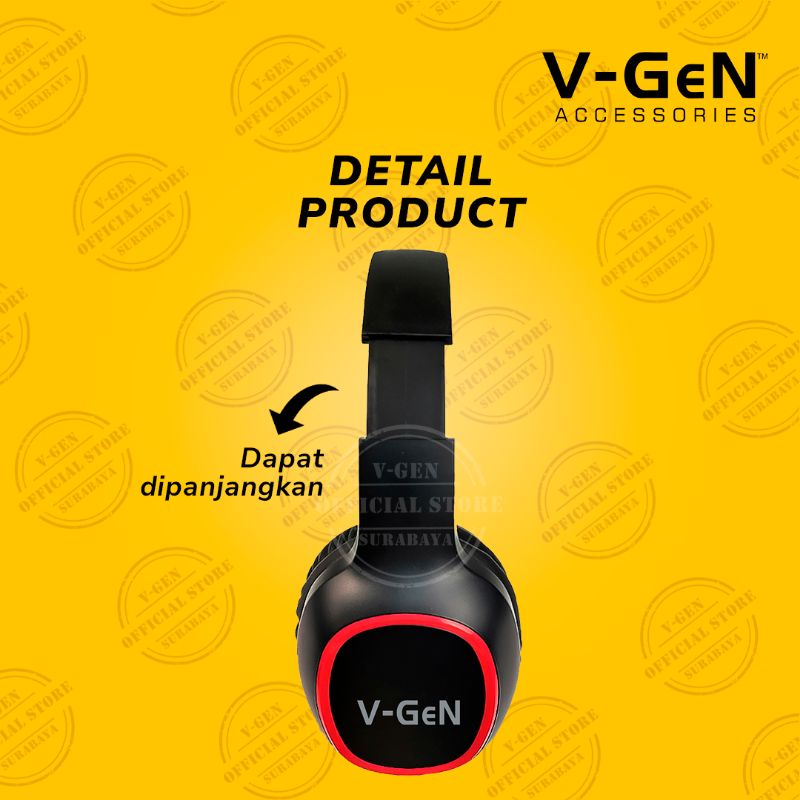 Headset Gaming V-GeN VHD1-04 Wired Headphone Extra Bass VGEN Gaming