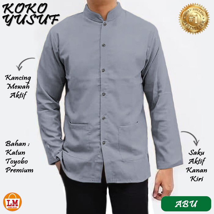 TERMURAH TERLARIS Baju Muslim Pria KOKO YUSUF KATUN Lengan Panjang TERBARU LMS 25749-25755