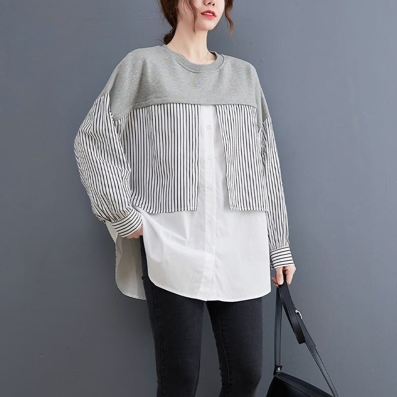 IRMA STRIPE BLOUSE - blouse korea / korean style / daily blouse / blouse hits / grosir blouse