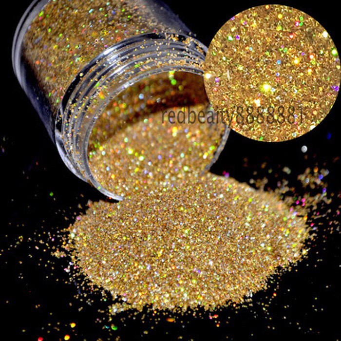 Glitter gold hologram 5g nailart / hiasan glitter nail art kutek gel