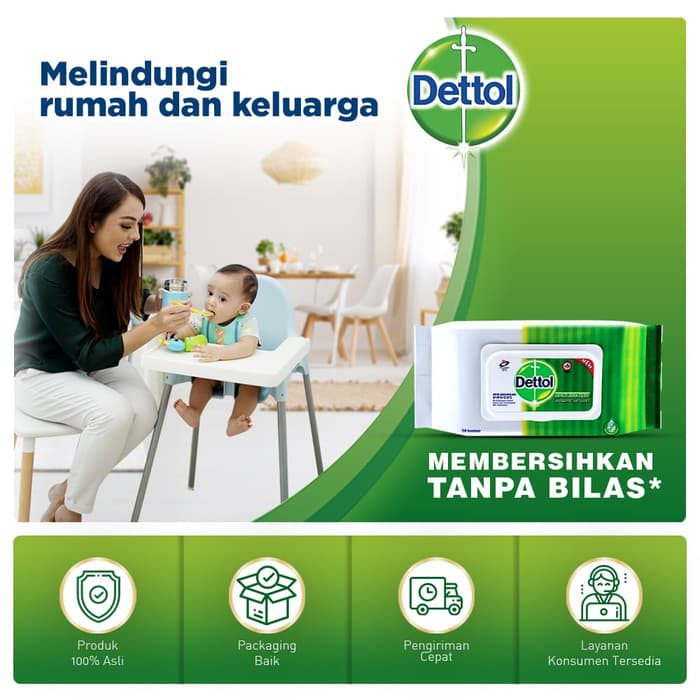 Dettol Wipes Original - isi 10 lembar - Tisu Basah Anti Kuman