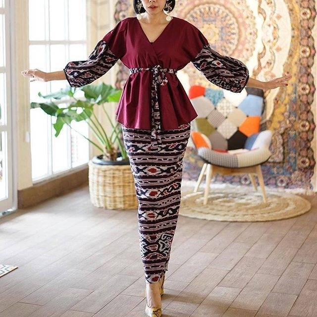 Setelan rok tenun troso ethnic jepara bisa req motif lain