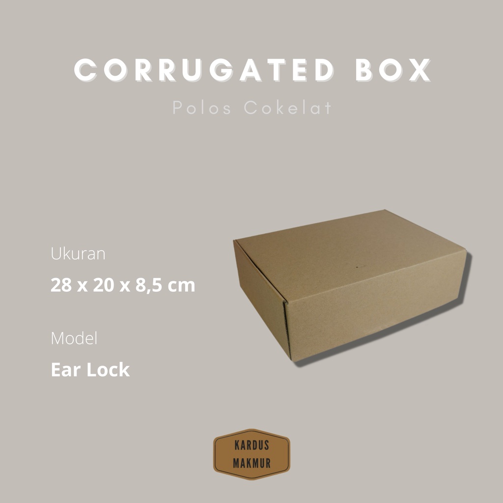 

size 28x20X8,5cm , Box Earlock premium diecut kokoh untuk kotak hampers, hadiah, kado, & packaging