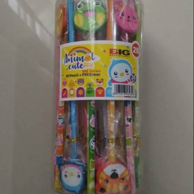

PENSIL METALIK BIG 2B + PENGHAPUS 888 MOTIF KARAKTER ANIMAL LUCU