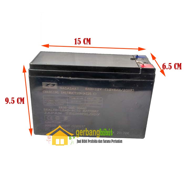 Baterai Aki Kering Sprayer Elektrik Dan Ups Nagasaki 12 V 8ah