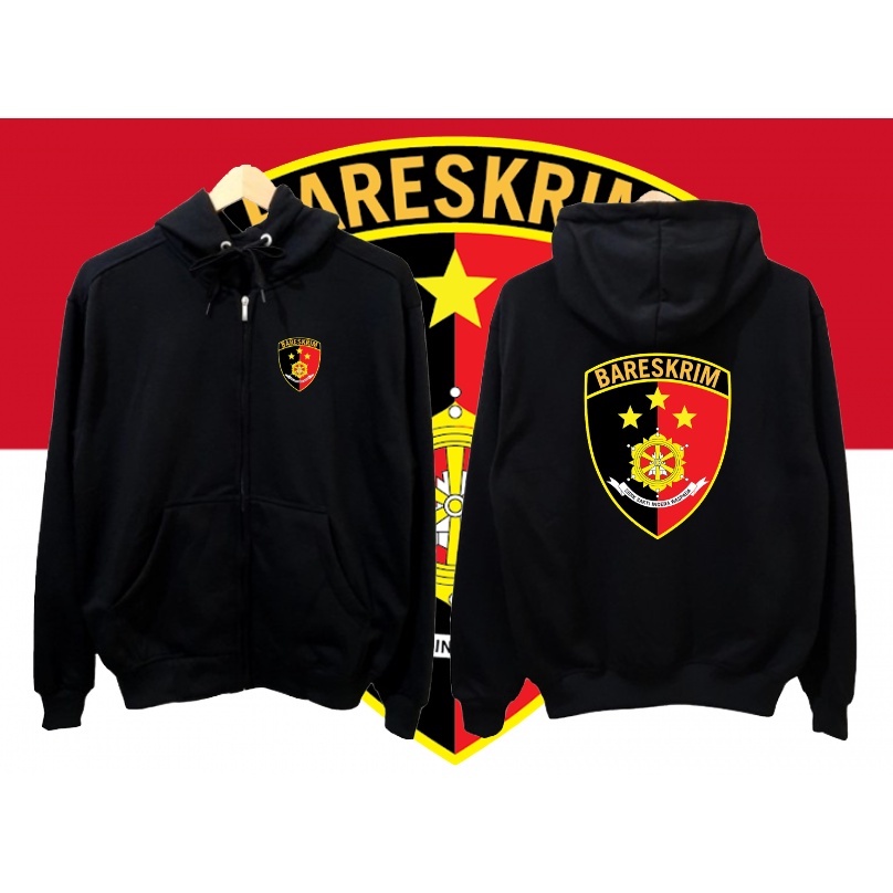 Jaket zipper bareskrim polri bahan cotton premium halus dan tebal