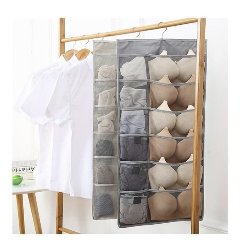 30 SEKAT HANGING Underwear Kaos Kaki Pouch Organizer 30 Sekat 2 Sisi Serbaguna