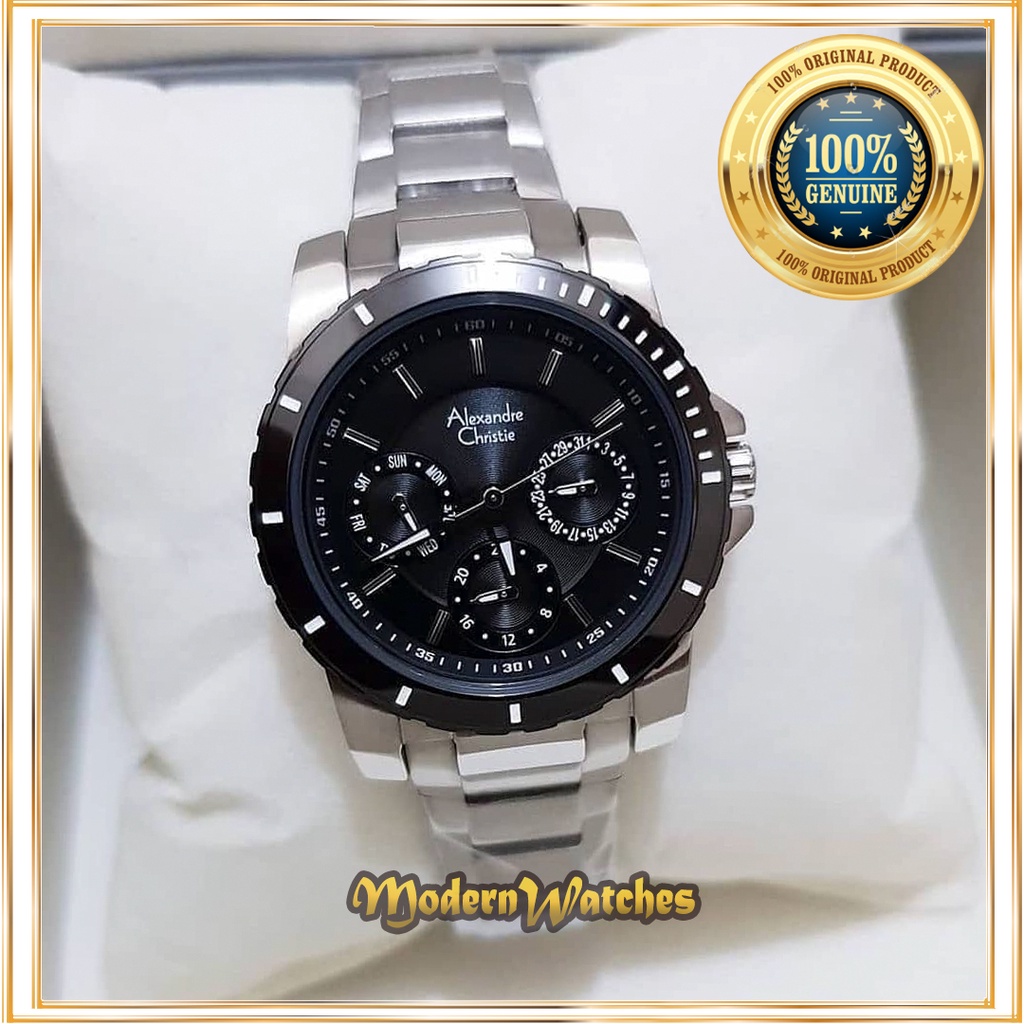 Jam Tangan Ori Wanita Alexandre Christie AC 6141 Silver Putih White Blue Rosegold Biru Sporty Rantai