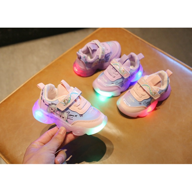 Sepatu Anak Import New Frozen Princess LED ya